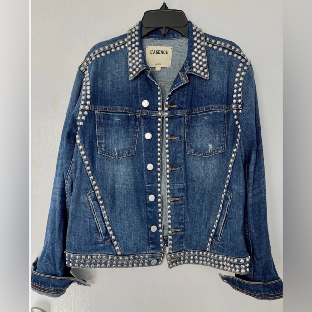 L’agence Jeans Demin Celine Motorcycle Jacket